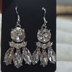 Source Unknown Clear Crystal Chandelier Earrings - Silver-Tone